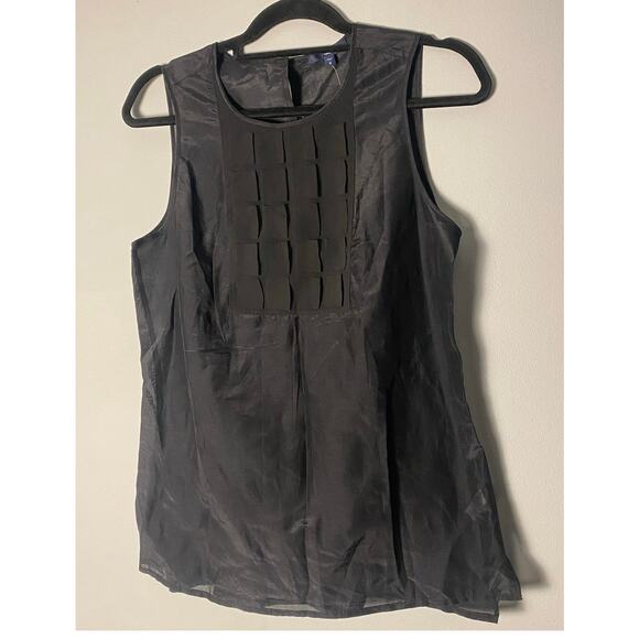 GAP Tops - GAP Women S Cotton Silk Sheer Sleeveless Blouse Top Tank Ruffle Appliqué Bib NWT